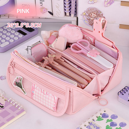 Multi-layer Cloth Pencil Case, Large Capacity Pen Pouch, Pen Stationery Organizer, Portable Art Supply Marker V1189-WXFWAL-20260319-00527