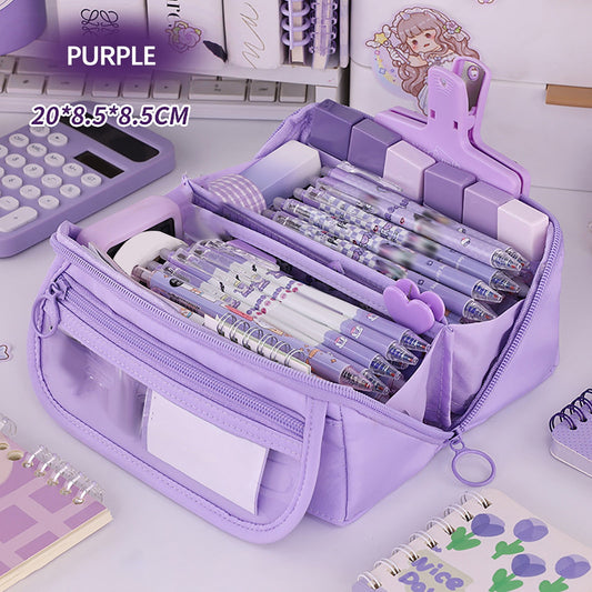 Multi-layer Cloth Pencil Case, Large Capacity Pen Pouch, Pen Stationery Organizer, Portable Art Supply Marker V1189-WXFWAL-20260319-00528