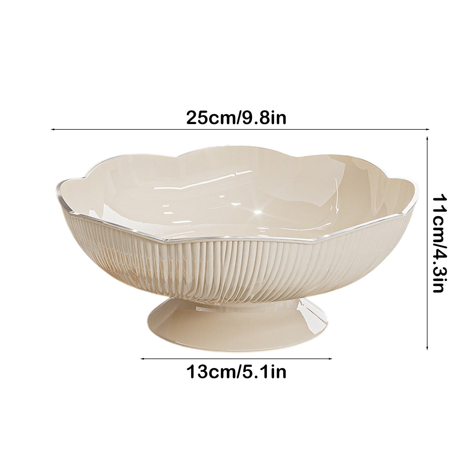 Ceramic Fruit Bowl for Kitchen Counter, Lights Pitches Fruit Plates, Decorative Bowl, Pedestal Bowl, Footed V1189-WXFWAL-20260319-00553