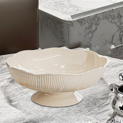 Ceramic Fruit Bowl for Kitchen Counter, Lights Pitches Fruit Plates, Decorative Bowl, Pedestal Bowl, Footed V1189-WXFWAL-20260319-00553