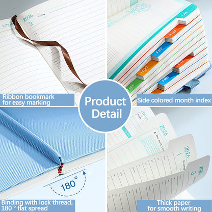 2026 Weekly Planner Notebook, Daily Planner Hardcover Calendar with Tabs and Pen Strap, 200 Pages Journaling V1189-WXFWAL-20260319-00567