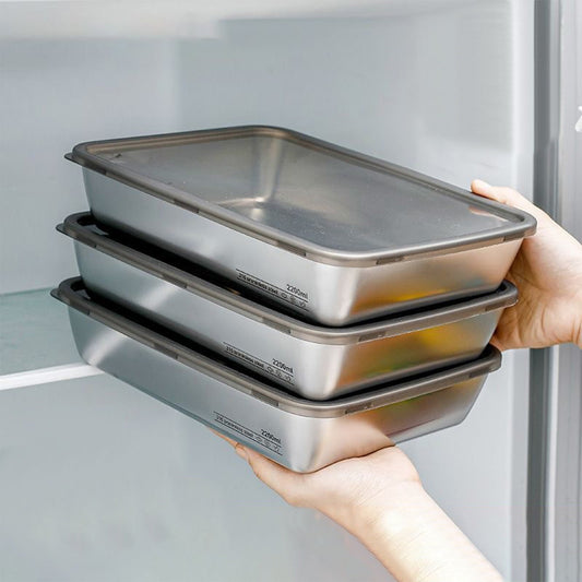 Large Stainless Steel Food Containers, Stainless Steel Dumpling Box, Rectangle Food Storage Box, Leak Proof V1189-WXFWAL-20260319-00575