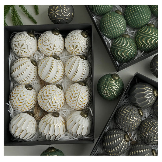 Rustic Christmas Ball Ornaments, Vintage Christmas Tree Decorations, Large Shatterproof Neutral Farmhouse V1189-WXFWAL-20260319-00590