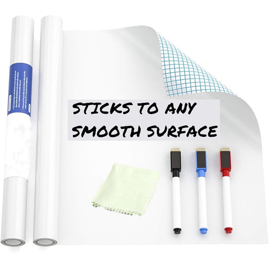 Dry Erase Sticker for Wall Tutuviw White Board Paper with 3 Markers Self-Adhesive Message Board Decal V1189-WXFWAL-20260319-00592