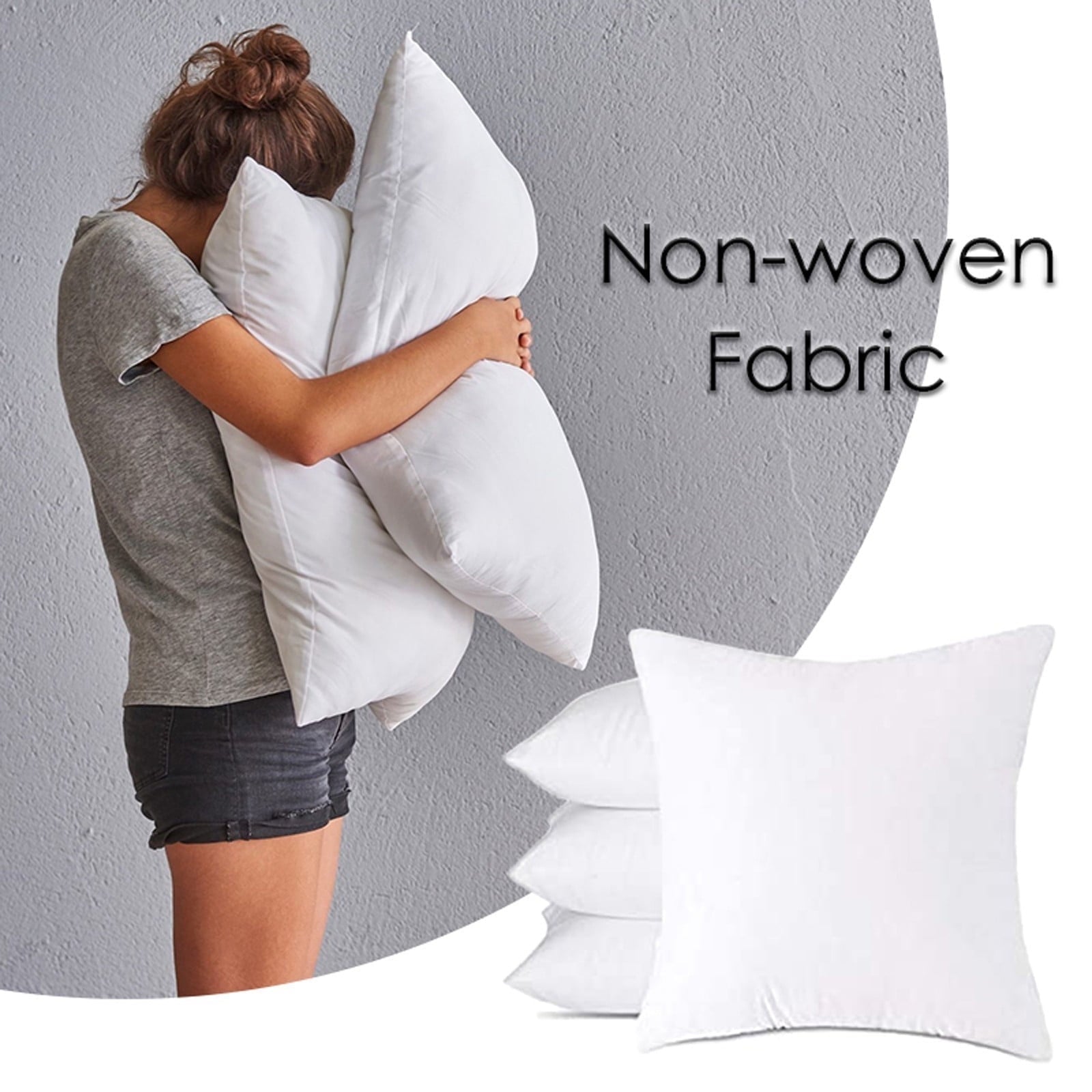 Pillow Insert, Hypoallergenic Square Form Sham Stuffer, Standard White Non-woven Cloth, Sofa Decorative, Euro V1189-WXFWAL-20260319-00601