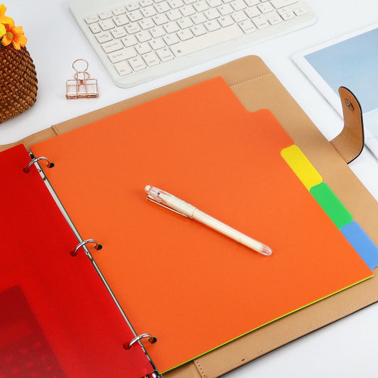 Durable Multicolor 3-Ring Binder, Plastic Divider Set with Tab Labels, Frosted Waterproof Folder Inner Page V1189-WXFWAL-20260319-00611