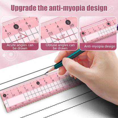 Compass Geometry Tool, Protractor and Compass Set, Metal Box Drawing Compass with Rulers, Math Compass Kit, V1189-WXFWAL-20260319-00613