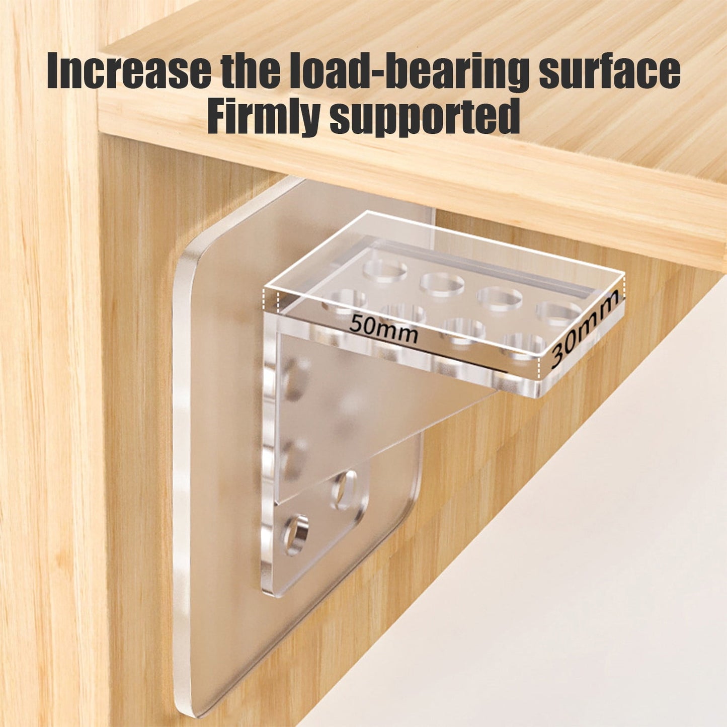 Adhesive Shelf Bracket, No-Drill Shelf Support Hooks, Clear Plastic Adhesive Wall-Mounted Bracket for Closet V1189-WXFWAL-20260319-00618