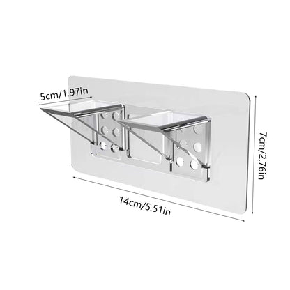 Adhesive Shelf Bracket, No-Drill Shelf Support Hooks, Clear Plastic Adhesive Wall-Mounted Bracket for Closet V1189-WXFWAL-20260319-00619