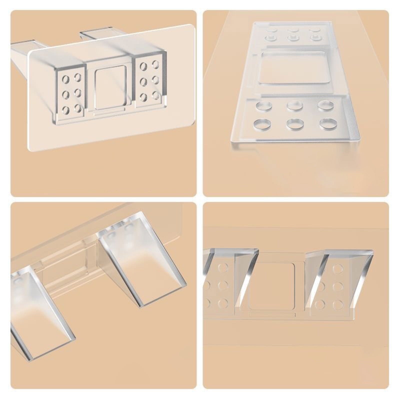 Adhesive Shelf Bracket, No-Drill Shelf Support Hooks, Clear Plastic Adhesive Wall-Mounted Bracket for Closet V1189-WXFWAL-20260319-00619