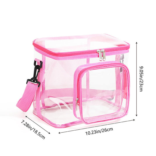 Extra Large Clear Cosmetic Makeup Bag, Transparent PVC Tote Shoulder Bag, Waterproof Clear Toiletry Carry V1189-WXFWAL-20260319-00632