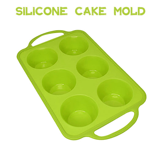 Jumbo Silicone Muffin Pan, Non-stick Large Silicone Cupcake Pan with Handles 6 Cup, Silicon Muffin Tin Tray V1189-WXFWAL-20260319-00639