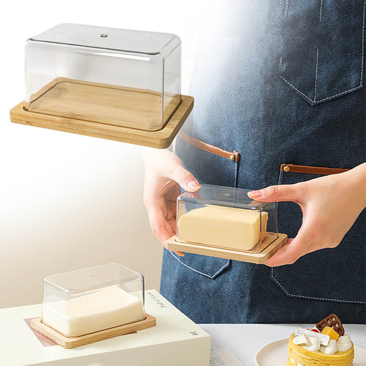 Glass Butter Dish with Airtight Lid, Keeps Butter Soft, Countertop and Refrigerator Door Shelf, Butter Tray V1189-WXFWAL-20260319-00642