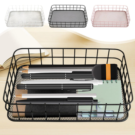Desktop Metal Storage Basket, Grids Storage Tray Small Wires Baskets Fruit Basket Metal Organizer Tray for V1189-WXFWAL-20260319-00643