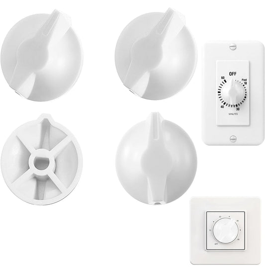 Tutuviw 2 Pack Timer Switch Knob Replacement Timer Switch Knob Compatible Spring Wound Timers D-Type Timer V1189-WXFWAL-20260319-00668