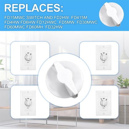 Tutuviw 2 Pack Timer Switch Knob Replacement Timer Switch Knob Compatible Spring Wound Timers D-Type Timer V1189-WXFWAL-20260319-00668