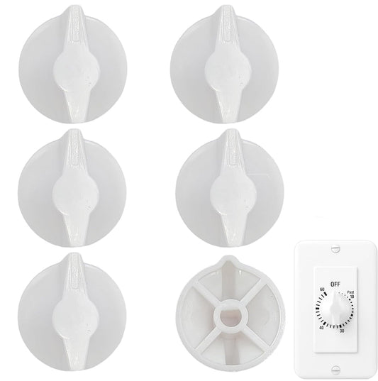 Tutuviw 2 Pack Timer Switch Knob Replacement Timer Switch Knob Compatible Spring Wound Timers D-Type Timer V1189-WXFWAL-20260319-00669