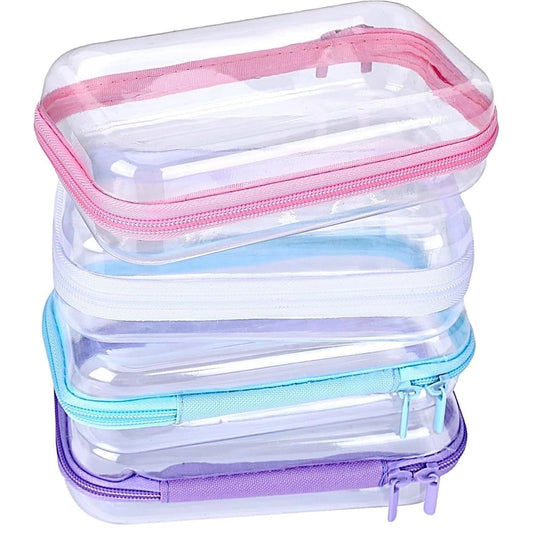 Clear Hard Shell Zipper Case Tutuviw 3 Pcs Plastic Clear Storage Zipper Case Transparent Waterproof Hard V1189-WXFWAL-20260319-00677
