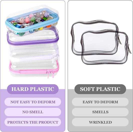 Clear Hard Shell Zipper Case Tutuviw 3 Pcs Plastic Clear Storage Zipper Case Transparent Waterproof Hard V1189-WXFWAL-20260319-00677