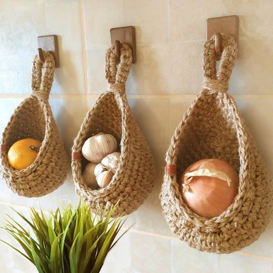 Hanging Wall Basket, Teardrop Hanging Baskets with Hanging Ring for Home Indoor Decoration, Hanging Plant Pot V1189-WXFWAL-20260319-00679