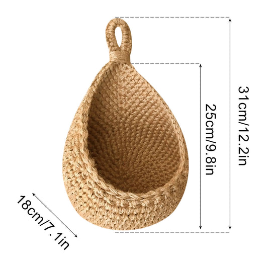 Hanging Wall Basket, Teardrop Hanging Baskets with Hanging Ring for Home Indoor Decoration, Hanging Plant Pot V1189-WXFWAL-20260319-00683