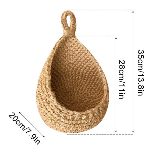 Hanging Wall Basket, Teardrop Hanging Baskets with Hanging Ring for Home Indoor Decoration, Hanging Plant Pot V1189-WXFWAL-20260319-00684