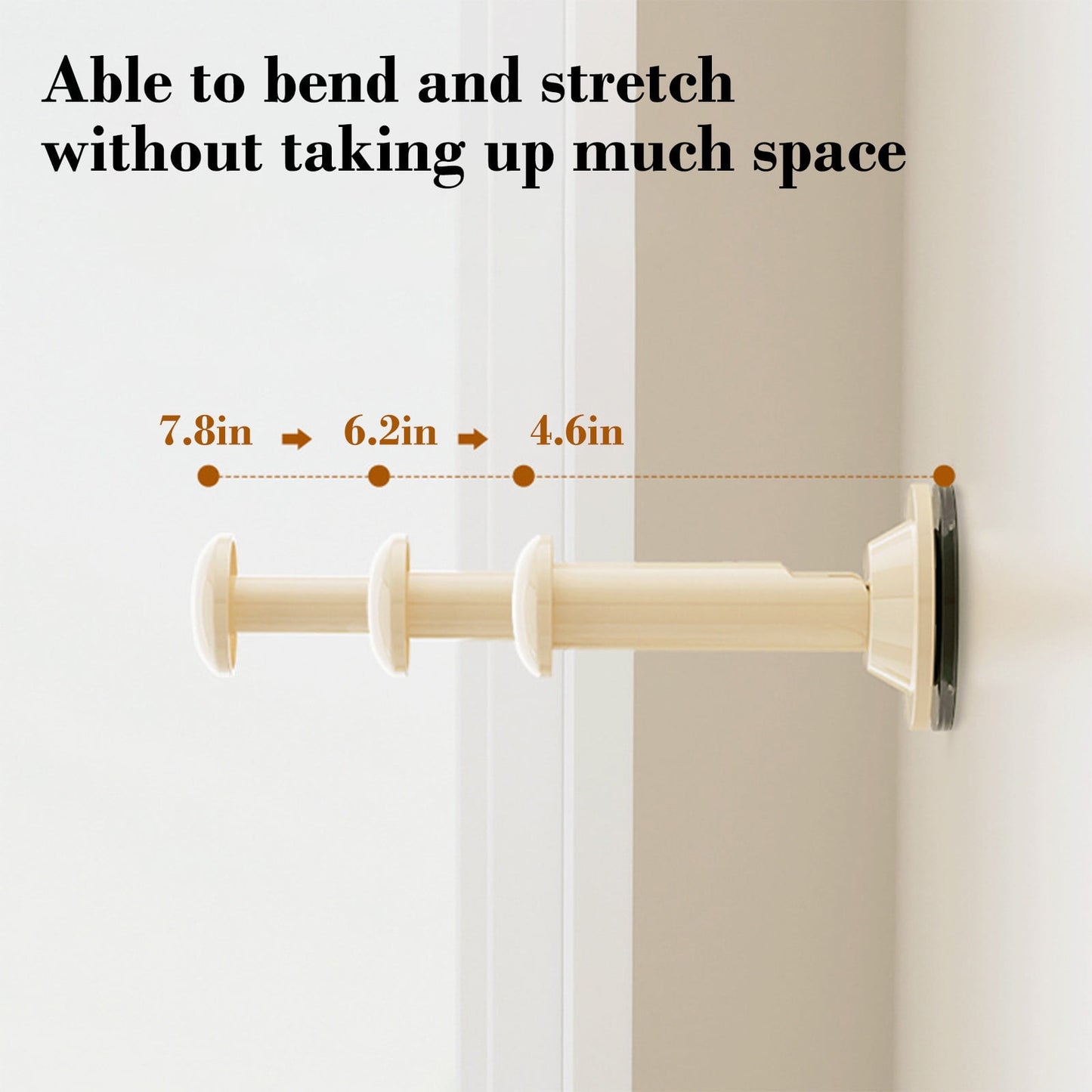 2PCS Retractable Clothes Hanger Storage Rack, Extendable Clothes Hanger with Suction Cup, Space Saving V1189-WXFWAL-20260319-00695
