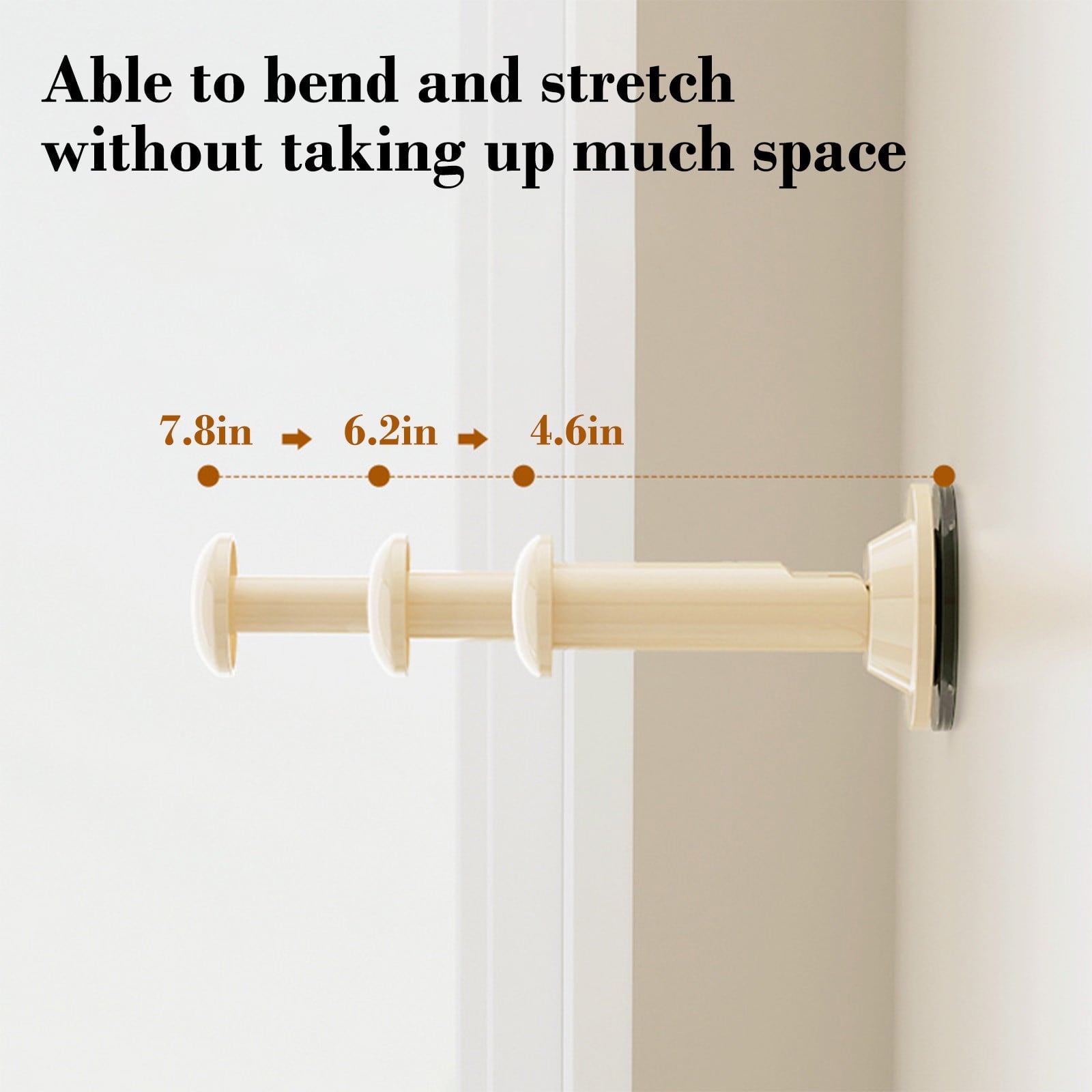 2PCS Retractable Clothes Hanger Storage Rack, Extendable Clothes Hanger with Suction Cup, Space Saving V1189-WXFWAL-20260319-00695