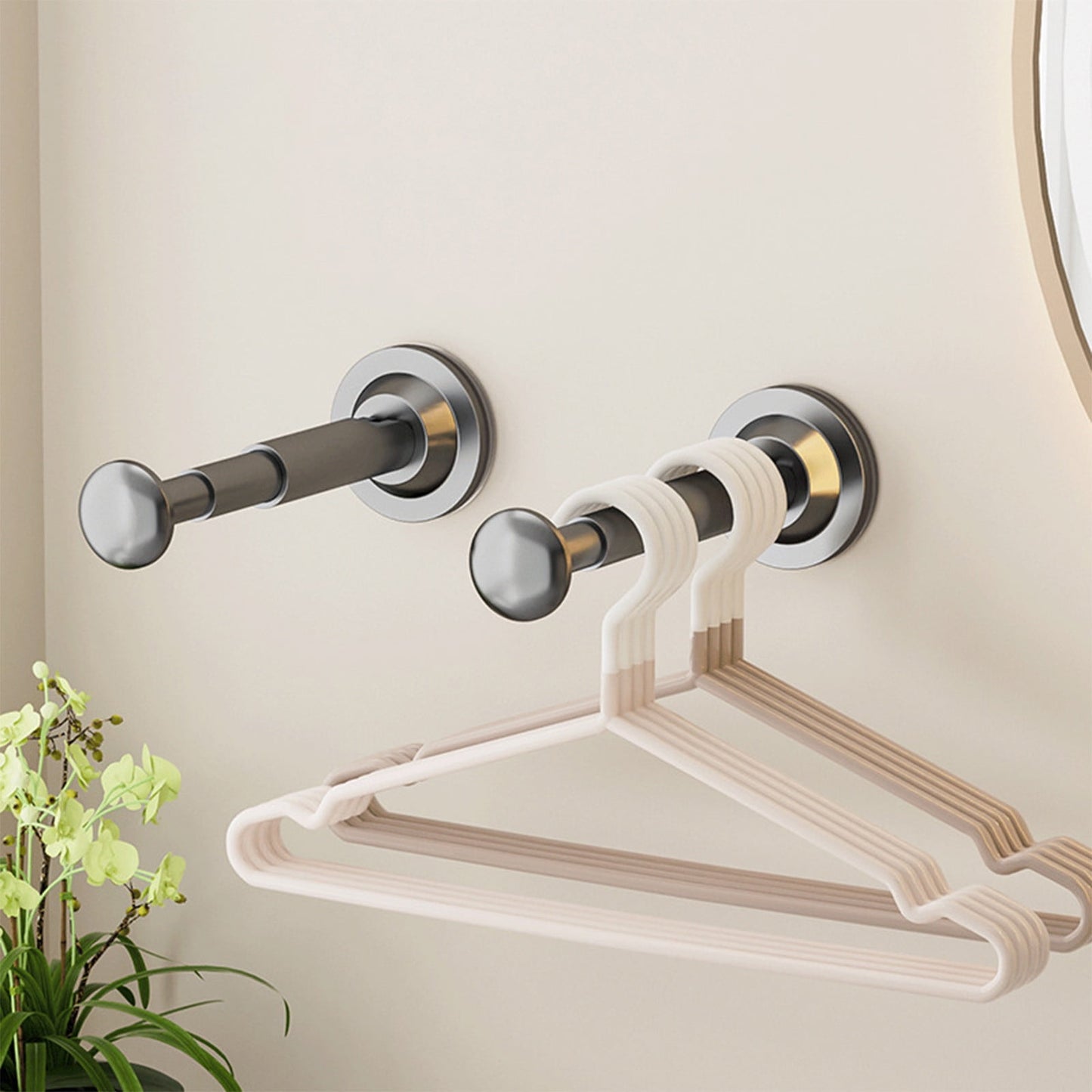 2PCS Retractable Clothes Hanger Storage Rack, Extendable Clothes Hanger with Suction Cup, Space Saving V1189-WXFWAL-20260319-00696