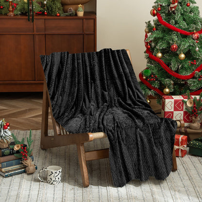 Christmas Solid Color Blanket, 59x39" Soft Warm Throw Blanket, Light-weight Plush Throw Blanket for Bed Sofa V1189-WXFWAL-20260319-00706