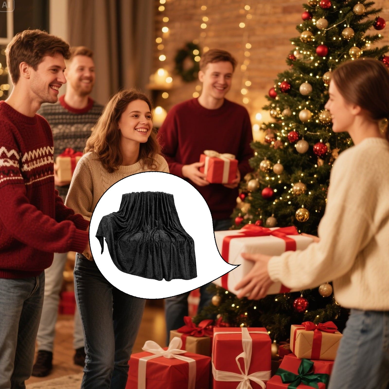 Christmas Solid Color Blanket, 59x39" Soft Warm Throw Blanket, Light-weight Plush Throw Blanket for Bed Sofa V1189-WXFWAL-20260319-00706