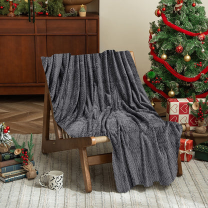 Christmas Solid Color Blanket, 59x39" Soft Warm Throw Blanket, Light-weight Plush Throw Blanket for Bed Sofa V1189-WXFWAL-20260319-00707