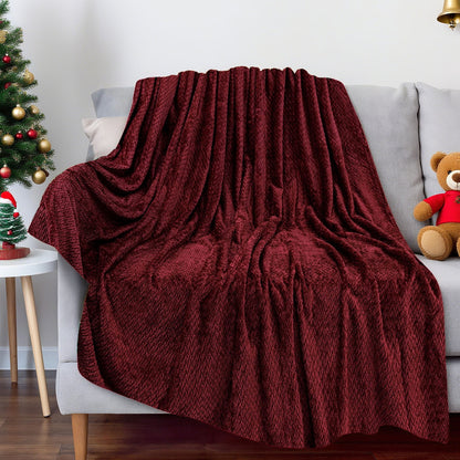 Christmas Solid Color Blanket, 59x39" Soft Warm Throw Blanket, Light-weight Plush Throw Blanket for Bed Sofa V1189-WXFWAL-20260319-00710