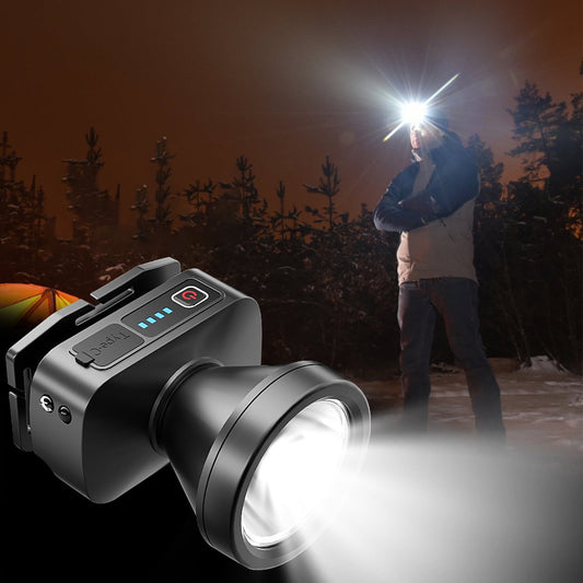 Rechargeable LED Headlamp, LED Spotlight Flashlight Outdoor, Long Lasting Large Waterproof Spot Light, V1189-WXFWAL-20260319-00720