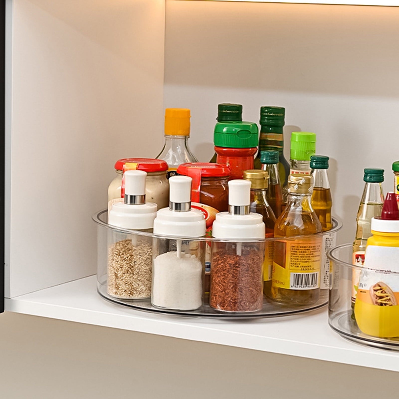Lazy Turntable for Cabinet, Lazy Organizer with High Sides, Countertop Spinning Organizer for Spices, Clear V1189-WXFWAL-20260319-00752