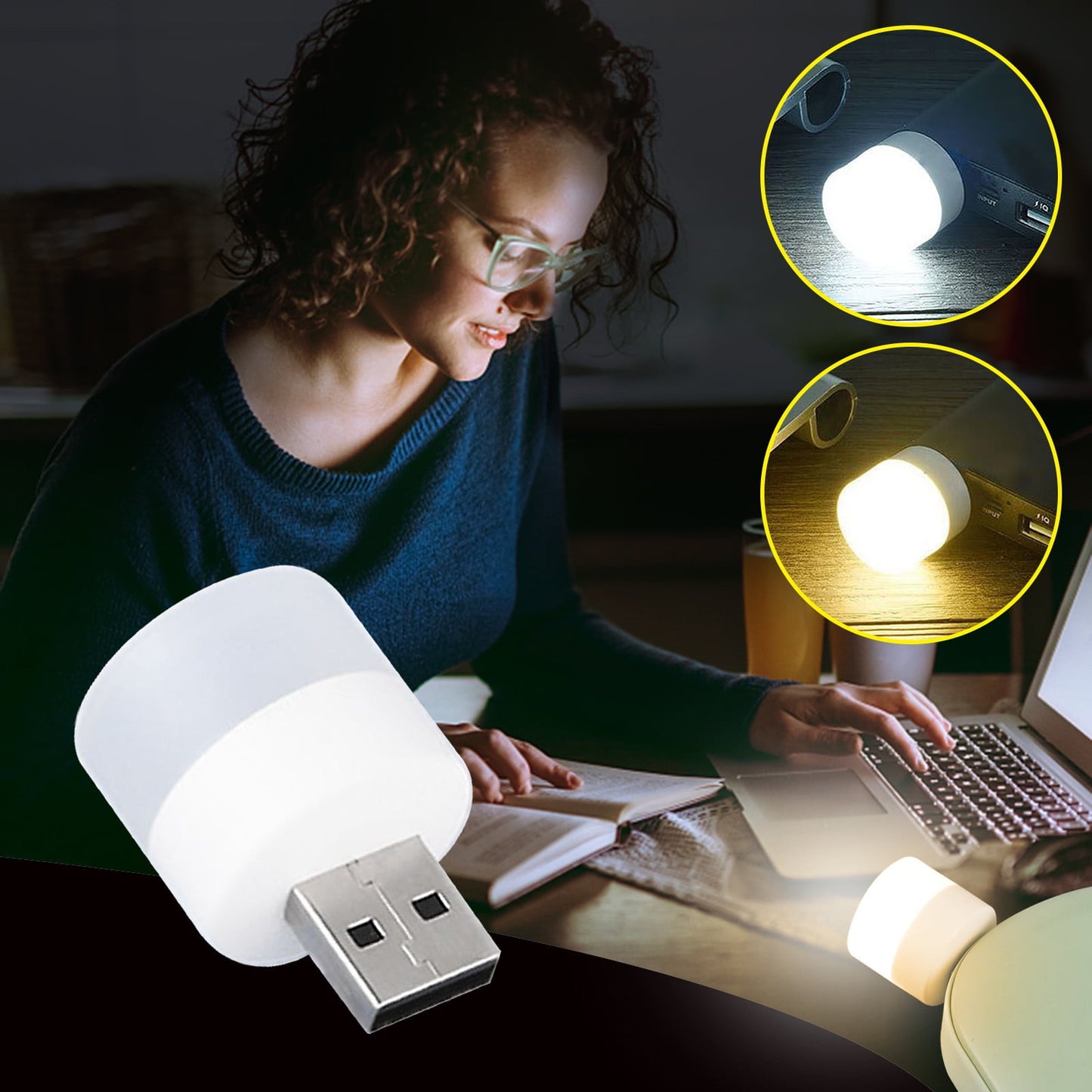 USB Night Light, LED Mini Light Bulb, Plug in Night Light, Small Bedside Night Lights, USB Light Bulb for V1189-WXFWAL-20260319-00761
