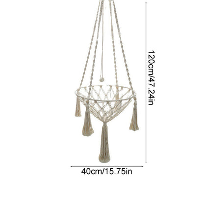 Macrame Cat Hammock, Handwoven Cats Bed, Hanging Indoor Boho Kitten Swing Beds, Hanging Cats Bed, Kitty V1189-WXFWAL-20260319-00784
