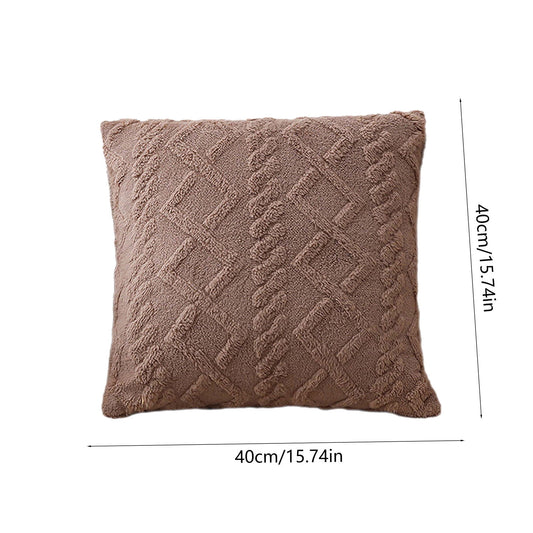 Summer Throw Pillows, Geometric Jacquard Plush Throw Pillow for Couch Bed Sofa, Farmhouse Neutral Solid Color V1189-WXFWAL-20260319-00793