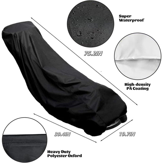 Waterproof Protective Cover,QZS Heavy Duty Push Lawn Mower Cover,75.2x19.7x39.4In,Universal Oxford Cover Fit V1189-WXFWAL-20260319-00798