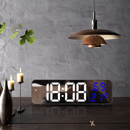 Digital Clock Large Display, Alarm Clock for Living Room Office Bedroom Decor, LED Corded Electric, Date Temp V1189-WXFWAL-20260319-00801