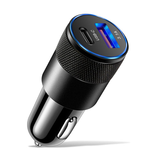 15W PD USB Car Charger, USB Type C Fast Power Charging Block, USB and PD Type-C Dual Interfaces, Plug Lighter V1189-WXFWAL-20260319-00810