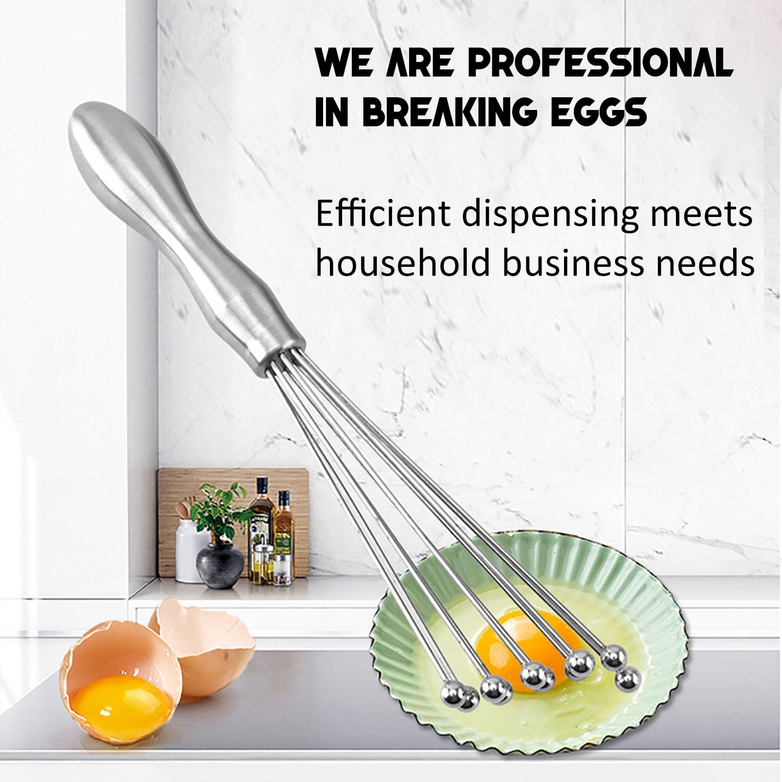 Egg Whisk,10" Stainless Steel Ball Whisk Egg Beater with Handle, Manual Mixers Whisk, Kitchen Tool for Baking V1189-WXFWAL-20260319-00887