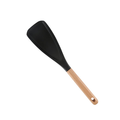 Cooking Spoon for Nonstick Cookwares, Multi-functional Silicone Cooking Shovel with Wooden Handle, Silicone V1189-WXFWAL-20260319-00903