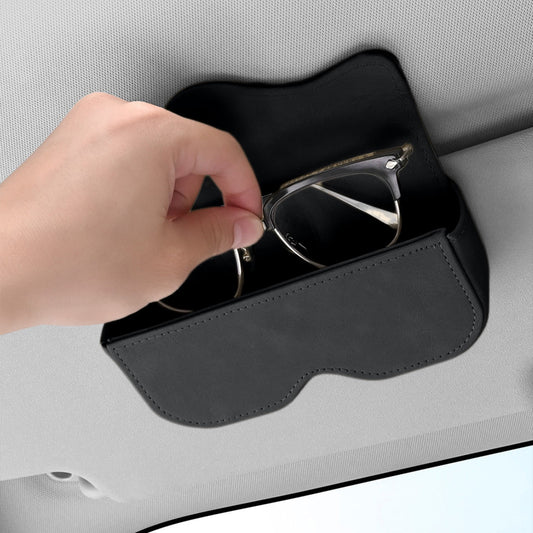 Sunglasses Holder for Car Sun Visor, Leather Auto Eyeglasses Storage Case with Hidden Closure, Protective V1189-WXFWAL-20260319-00920