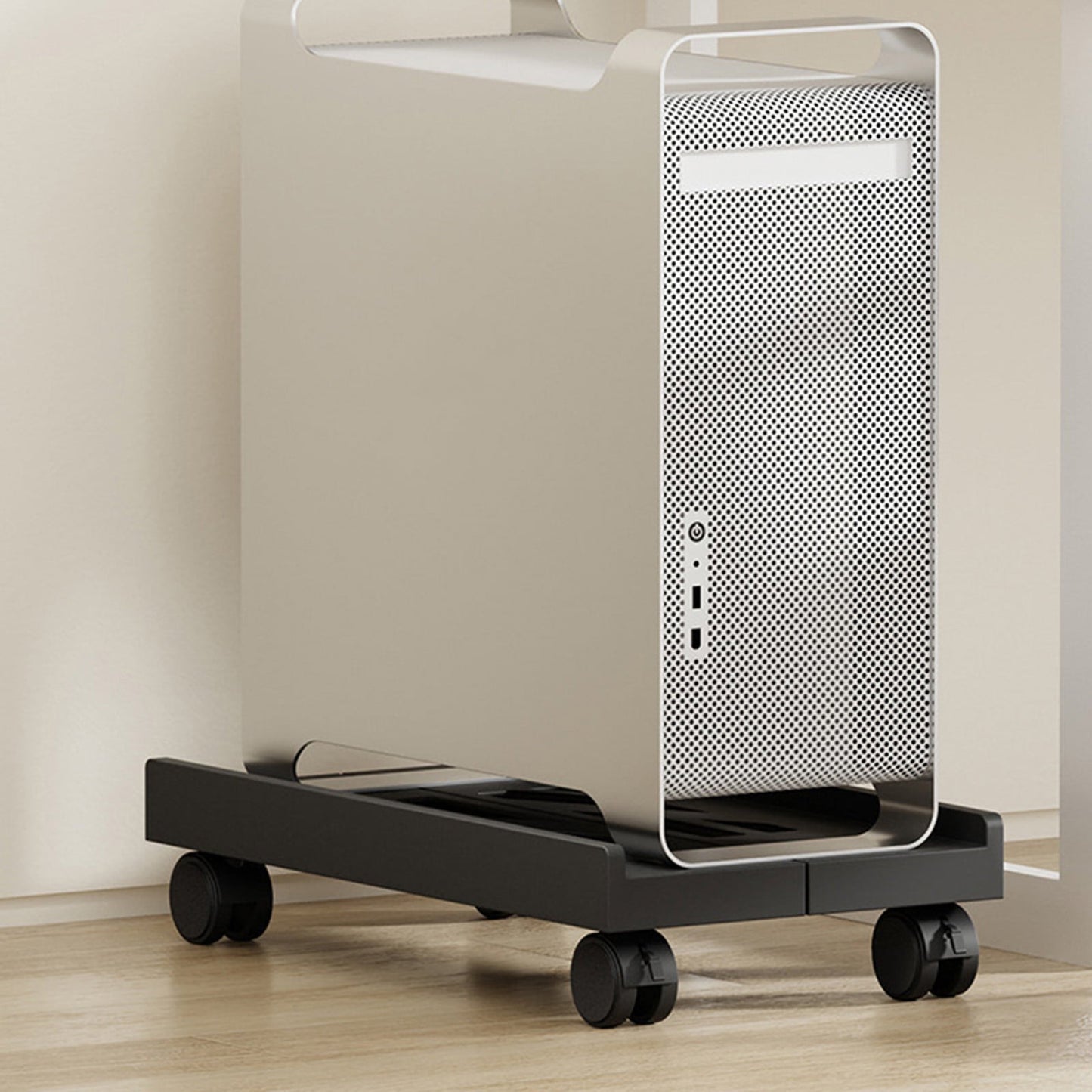 Adjustable Mobile CPU Stand, Ventilated Computer Tower Stand with 4 Caster Wheels, for PC Tower, Under Desk V1189-WXFWAL-20260319-00925