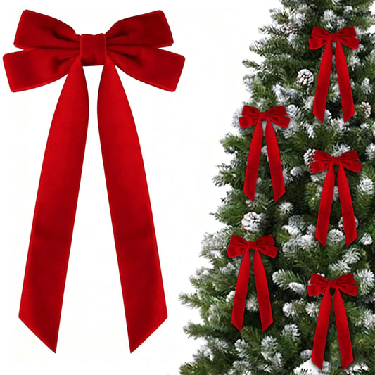 16 Pcs Christmas Velvet Bows for Christmas Tree, Rustic Wreath Gift Bows, Burgundy Christmas Ornaments, for V1189-WXFWAL-20260319-00938