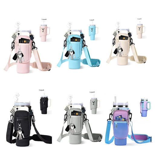 Water Bottle Carrier Bag with Phone Pocket, for Tumbler Water Bottle Holder Pouch with Adjustable Strap V1189-WXFWAL-20260319-00941