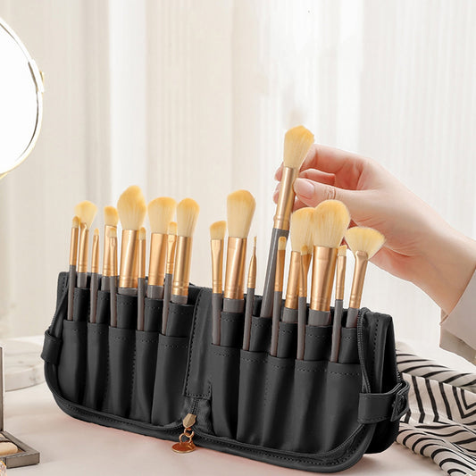 Makeup Brush Bag, Waterproof Stand-Up Makeup Brush Holder Organizer, Travel Make up Brush Pouch Cosmetic V1189-WXFWAL-20260319-00990