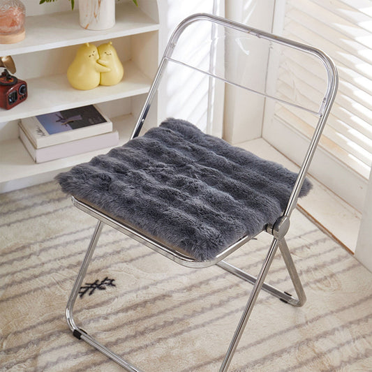 Faux Fur Seat Cushion, Fluffy Chair Seat Cushion, Square Rug Pad, Winter Plushed Warm Soft Cushion, Office V1189-WXFWAL-20260319-00993