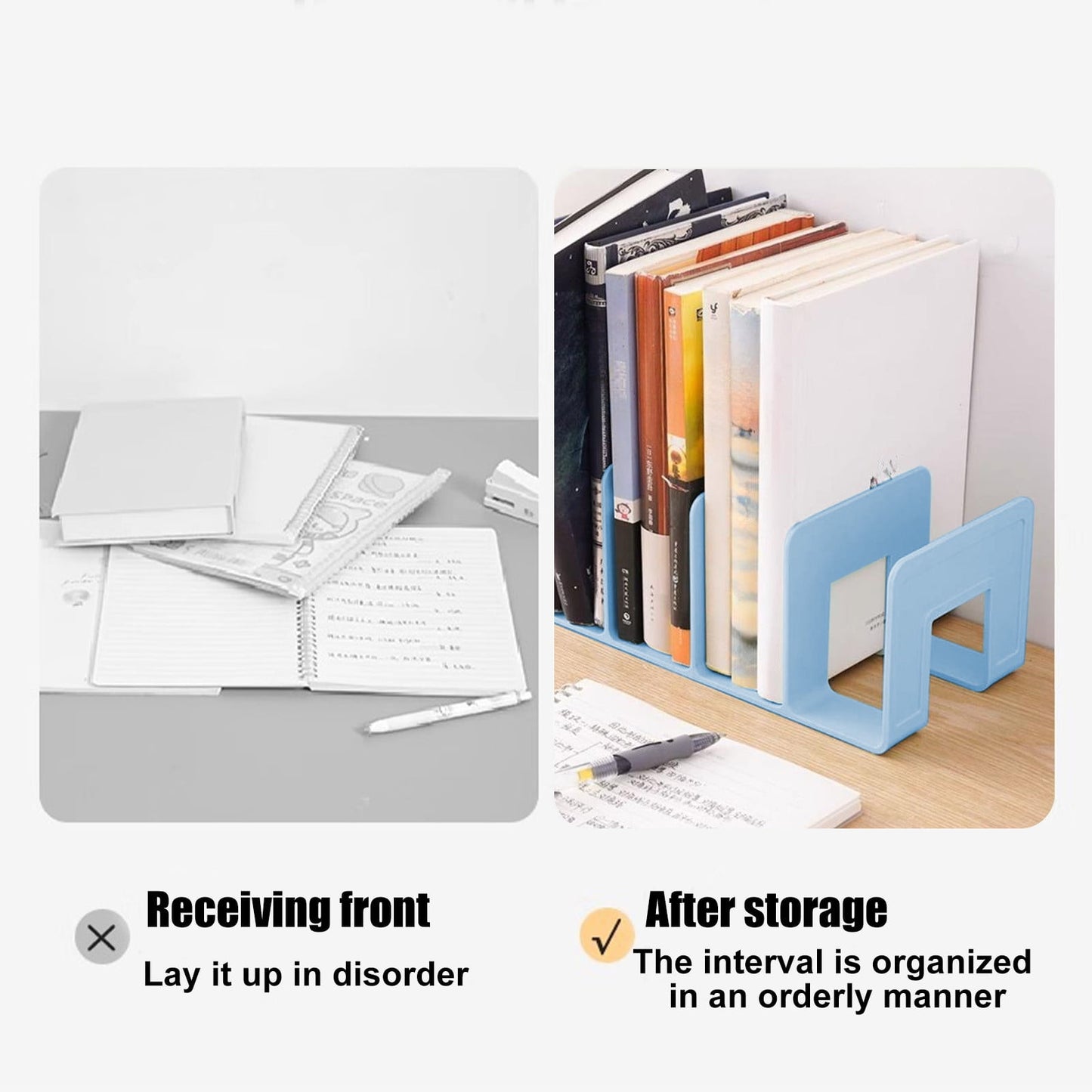 Acrylic Desk File Sorter, 4 Compartments Desktop File Organizer, Closet Organizer, Bookshelf Divider for Home V1189-WXFWAL-20260319-00994